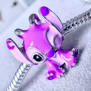 Disney Angel Lilo & Stitch Pink Enamel Charm fits‎ PANDORA